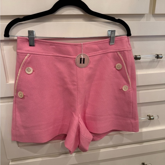 J. Crew Pants - J. Crew Pink Textured High-Rise Shorts with Contrast Trim